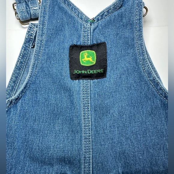 John Deere Denim Bib Overalls Toddler Size 3T  Adjustable Straps Country Farm - Picture 6 of 8